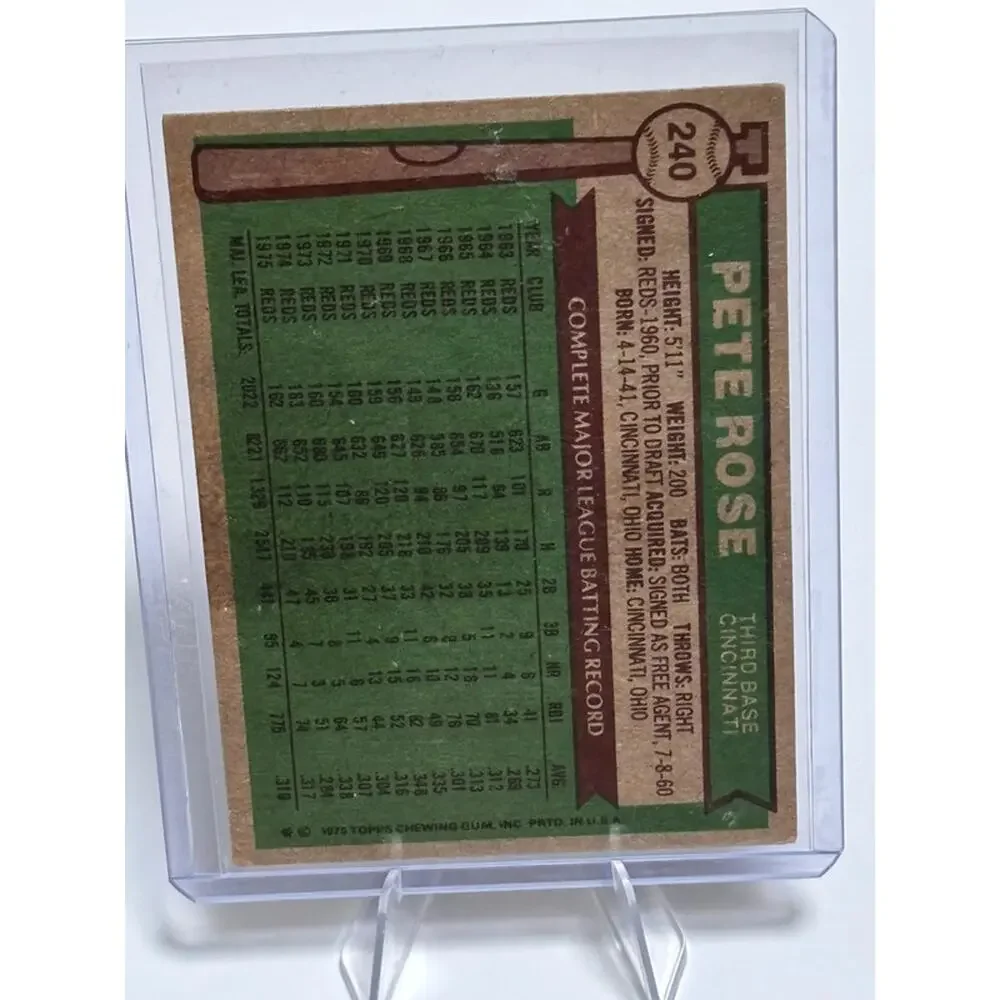 Topps 1976 Pete Rose #240 NL All Star Cincinnati Reds Vintage Baseball Card